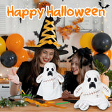 White Ghost Plush – 9.8" Soft Halloween Stuffed Toy Decoration – Hand-Stitched Embroidered Face & Ultra-Soft Fabric