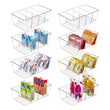 Clear Food Packet Organizer Bin with Removable Dividers – Pantry & Cabinet Storage for Snacks, Spices and Seasonings