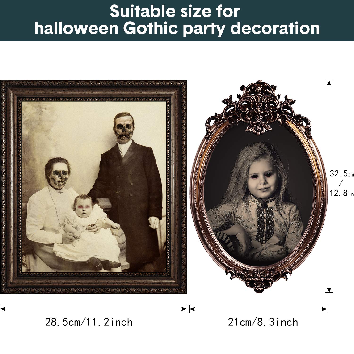 Halloween Gothic Mansion Portrait Posters – 12 Pack Vintage Horror Wall Art for Haunted House & Indoor Halloween Décor (Style 4, 2D)