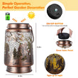 Bigfoot Solar Lantern – Gold Bronze Metal LED Outdoor Light with Waterproof Design & Rustic Hollow Pattern