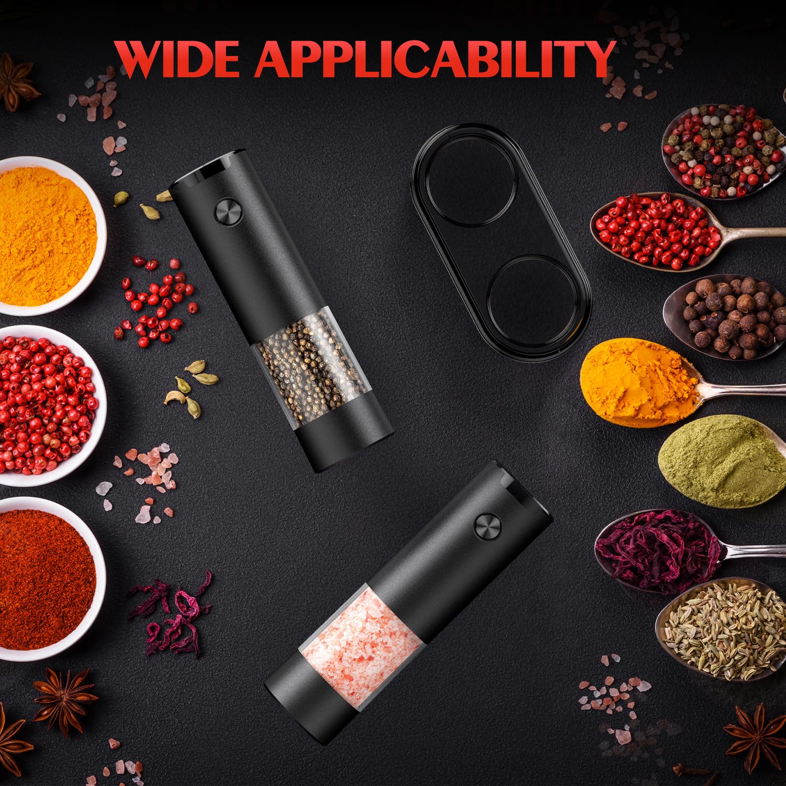 Electric Salt & Pepper Grinder Set with LED Light – Adjustable Coarseness, One-Hand Operation