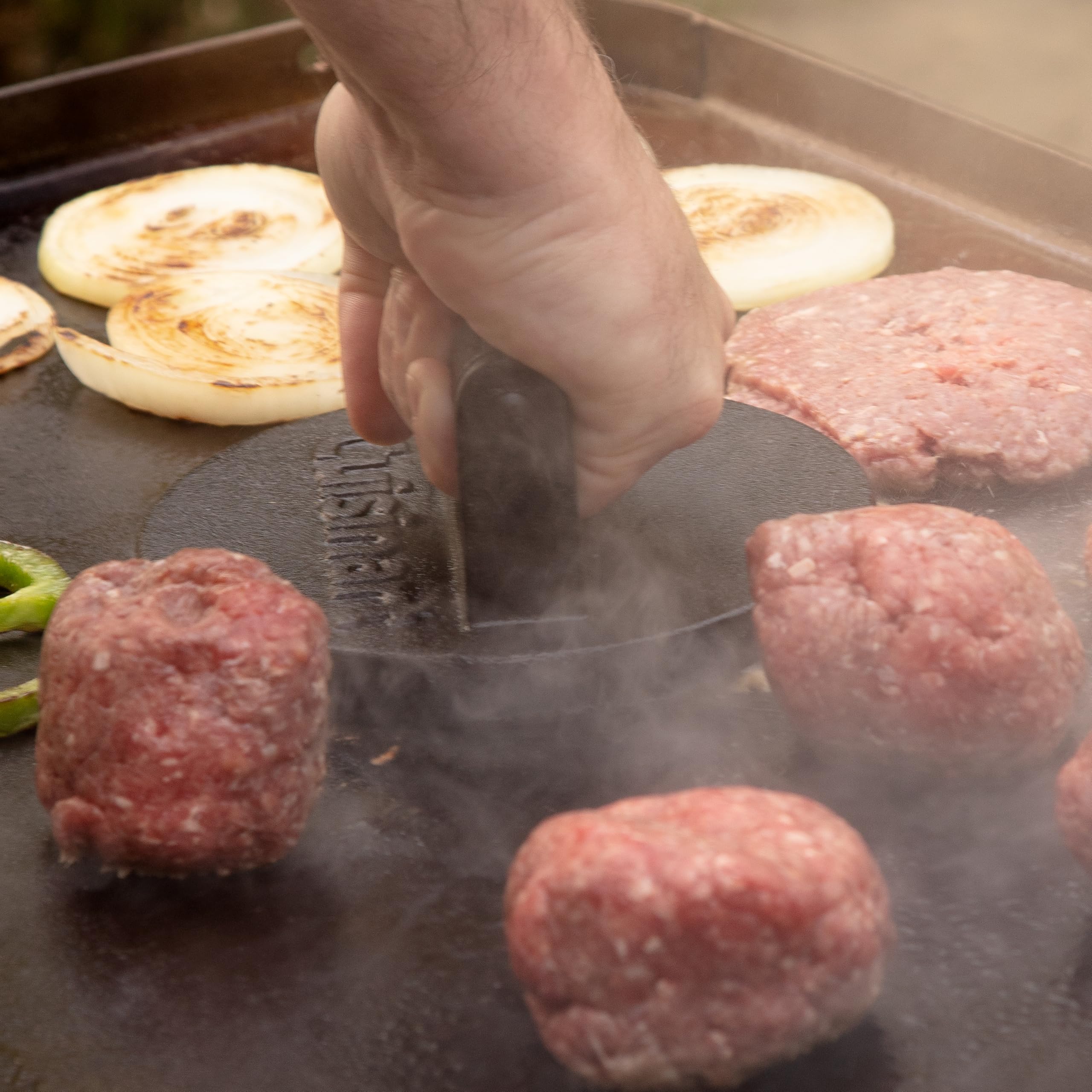 Cast Iron Smash Burger Press 6.5” – Heavy-Duty Crispy Crust Hamburger Smasher Tool