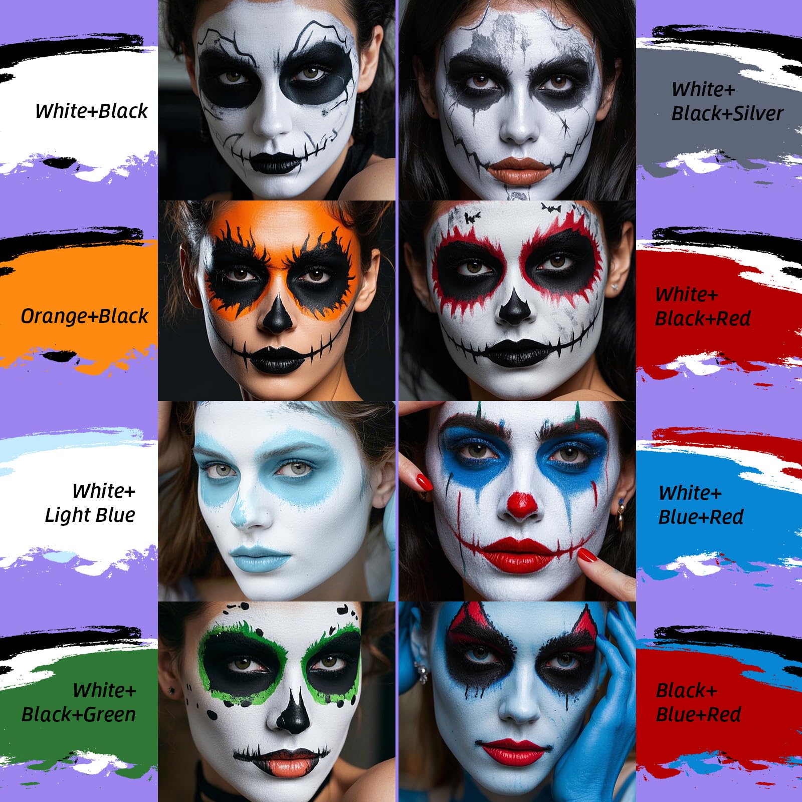 9 Color Halloween Body Paint Set – Non-Toxic, Skin-Friendly Water-Based Face & Body Makeup Kit