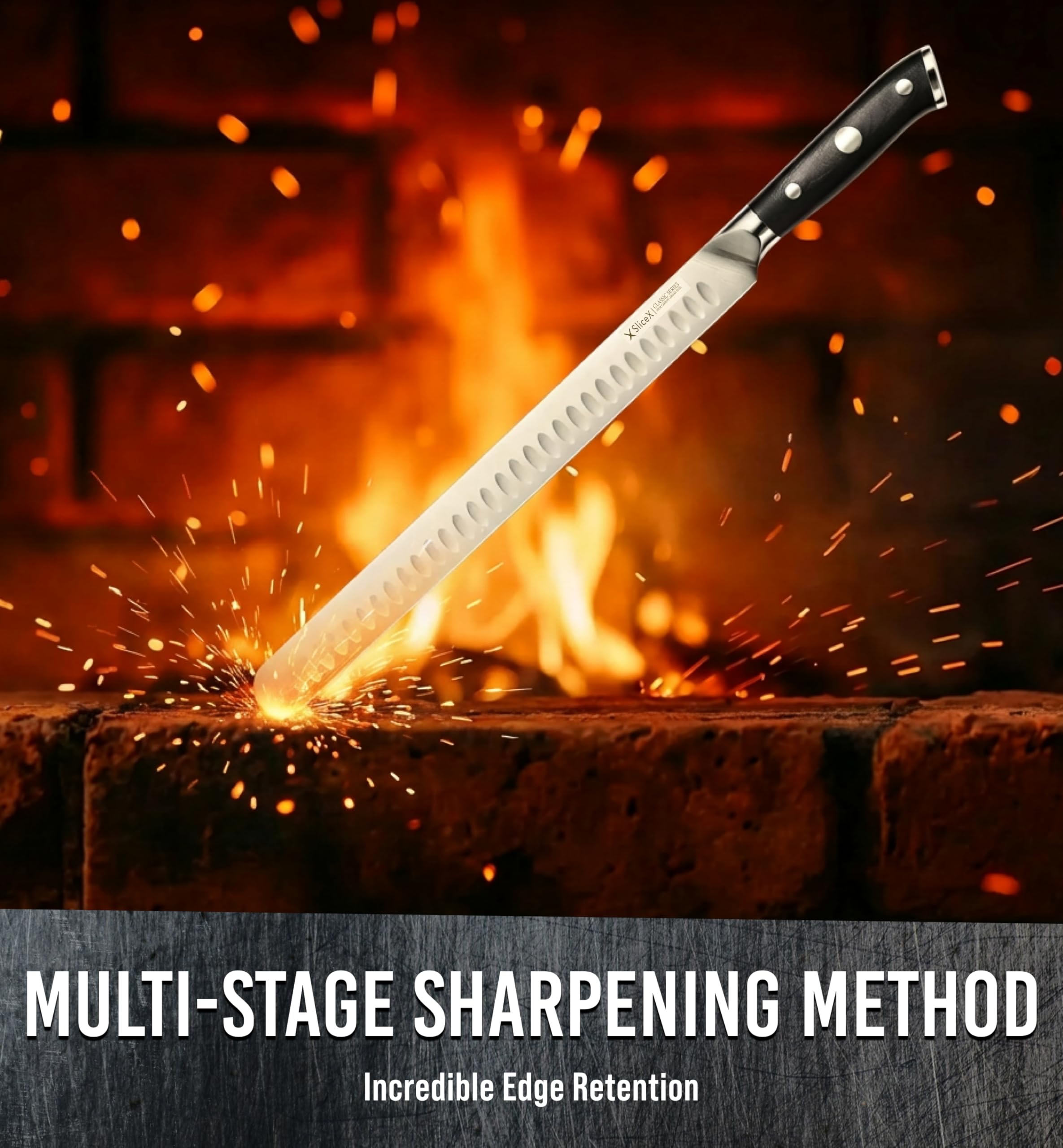 12” Premium Carving Knife – Razor Sharp German Steel BBQ & Meat Slicing Knife