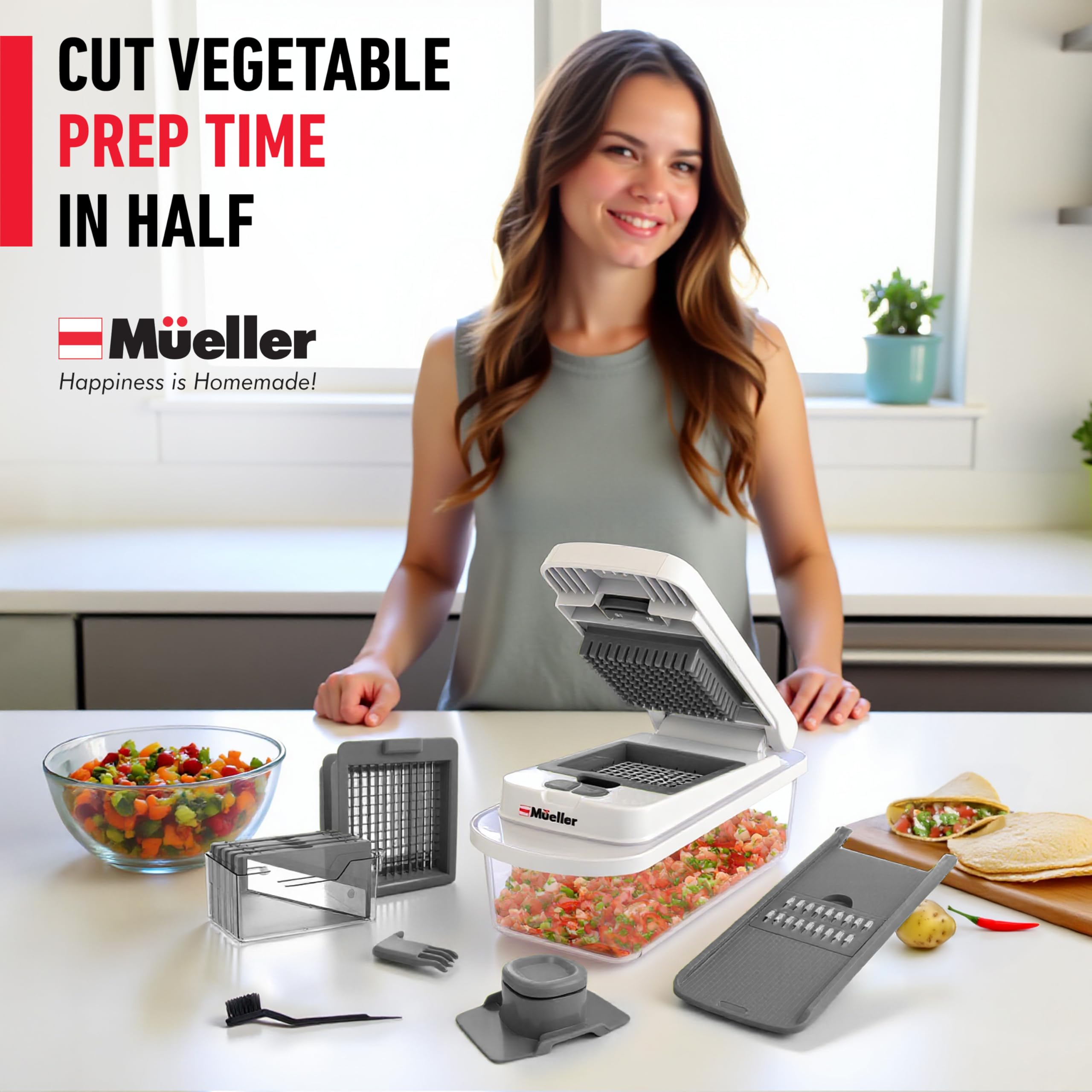 Professional Multi-Function Vegetable Chopper Set with 8 Interchangeable Blades