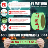 Glow in the Dark Halloween Caution Tape – 16.4ft “DO NOT ENTER” Adhesive Roll for Indoor & Outdoor Decor