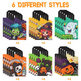 CCINEE 24pcs Halloween Non-Woven Treat Bags for Kids, Large Totes Bags Bulk Trick Or Treat Party Favor Goodies Gifts Bag with Handles for Party