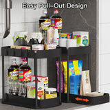 Under Sink Organizer with Pull-Out Drawer (2-Pack) – Heavy-Duty Storage Shelves for Bathroom & Kitchen Cabinets
