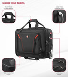 Star Cloud Rigid Frame Rolling Laptop Bag with Wheels, TSA-Friendly Underseat Carry-On Business Briefcase (Black)