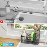 Stainless Steel Kitchen Sink Organizer with Automatic Drainage – 3-Compartment Sponge Holder