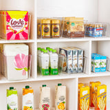 6-Pack Clear Pantry Organizer Bins – Plastic Storage Containers with Handles (Clear)