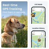 Tractive Real-Time GPS Dog Tracker Bundle with Olive Cover – Waterproof Smart Pet Tracker with Health Monitoring (Brown)