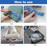 USB Vacuum Storage Bag Set with Electric Pump – Travel Compression Bags for Clothes & Luggage Space Saver