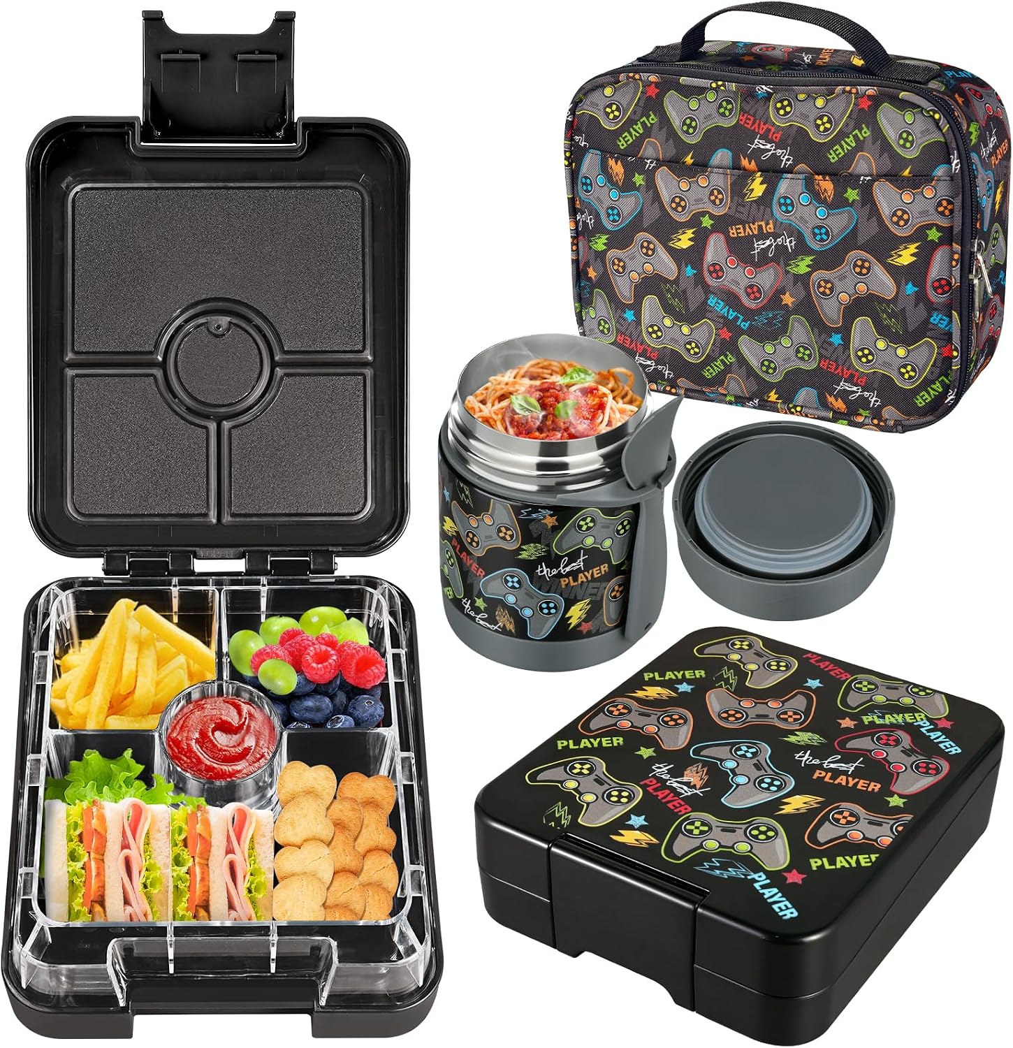 Pink Horse Bento Set with 10 oz Insulated Food Jar