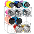 Large Capacity Stackable Water Bottle Organizer – 4-Tier Clear Holder for Large Tumblers & Bottles (Holds 12)
