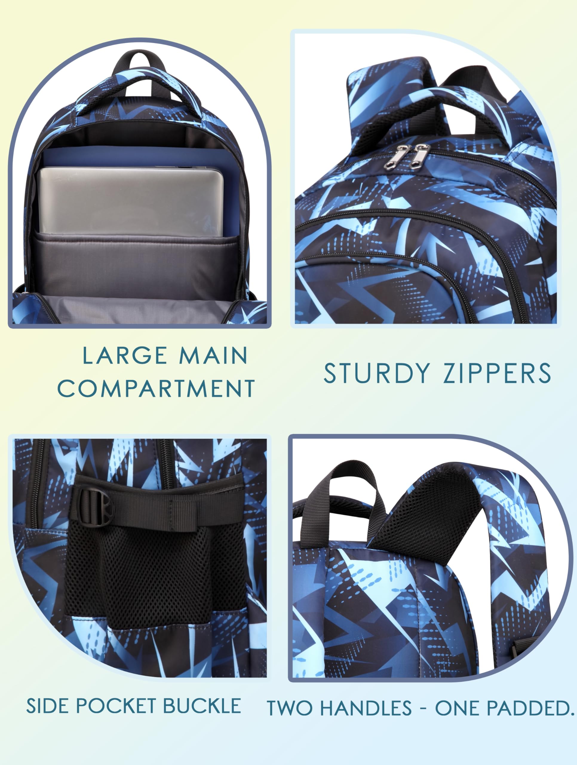 Bluefairy Kids School Backpack with Laptop Compartment, Ergonomic S-Straps, Lightweight Bookbag for Ages 6–12