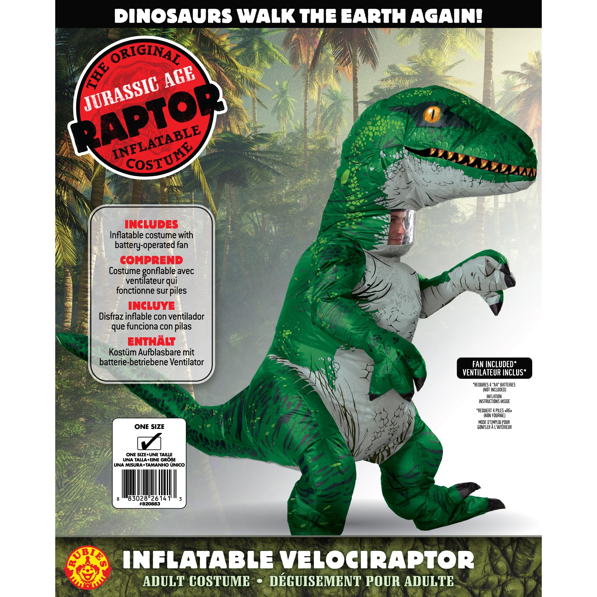 Rubies Original Velociraptor Inflatable Costume for Adults, One Size