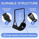 Airplane Footrest Travel Foot Hammock Adjustable Leg Support with Memory Foam Comfort, Foldable Portable Flight Foot Sling for Long Trips – Black