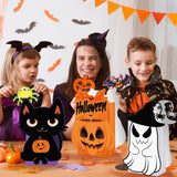 MIMIND 12 Pieces Halloween Party Favor Bags Gift Bags Pumpkin Ghost Black Cat, Stump of Oak Tree Halloween Treat Goodie Bag for Trick or Treat, Holiday Birthday Party Favors