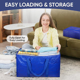 Extra Large Heavy-Duty Storage Moving Bag (24 Gallon) – Waterproof Foldable Organizer with Reinforced Handles