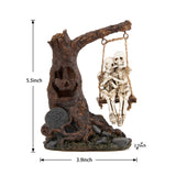 LED Skeleton Couple on Tree Swing – Lighted Halloween Statue with Color-Changing Timer (Multicolor, 5.5 in)