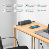 Desk Clamp Power Strip with 40W USB-C Fast Charging & 6 Outlets – Surge Protected Desktop Mount Extension Hub Black