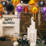 Halloween Classic Party Decoration Set – 10-Piece Paper Lantern & Hanging Décor Kit with LED Bulbs (Pumpkin, Skeleton, Bat, Witch & Spider Designs)