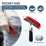 Portable Digital Luggage Scale 110lb – Travel Hanging Baggage Weight Scale with Backlit LCD Display
