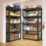 REIBII Heavy Duty 5-Tier Metal Storage Shelves Set of 2 – 2000 lbs Adjustable Garage & Pantry Shelving System