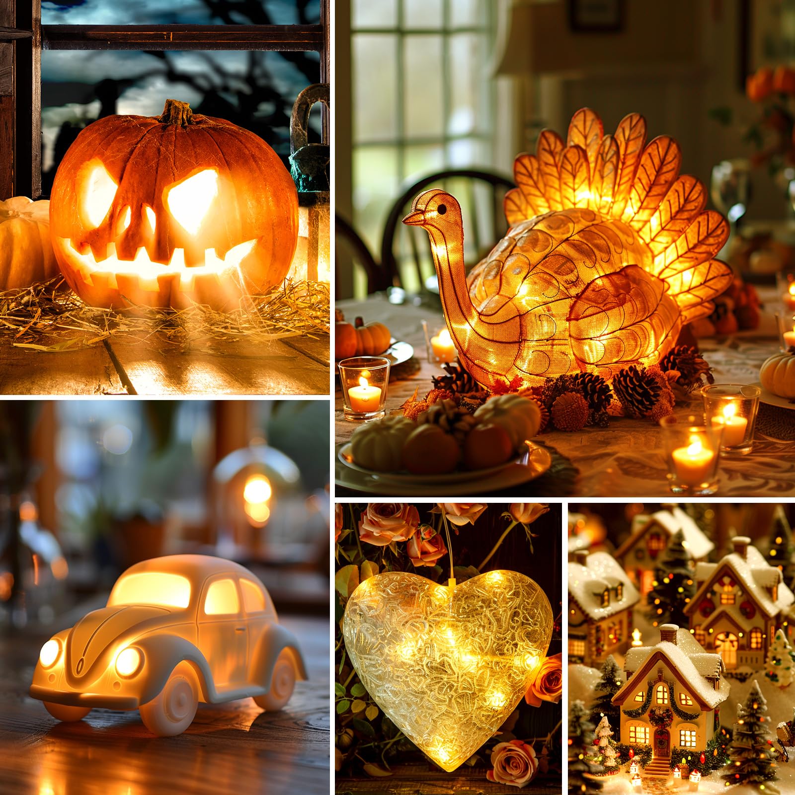 C7 Warm White Accessory Light Cord – 6ft Plug-In Cord with On/Off Switch, UL-Certified & Waterproof Socket for Pumpkins, Blow Molds & Crafts