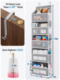 JARLINK Over-The-Door Organizer with 5 Shelves – Heavy-Duty Hanging Storage with Anti-Tilt Design (Grey)