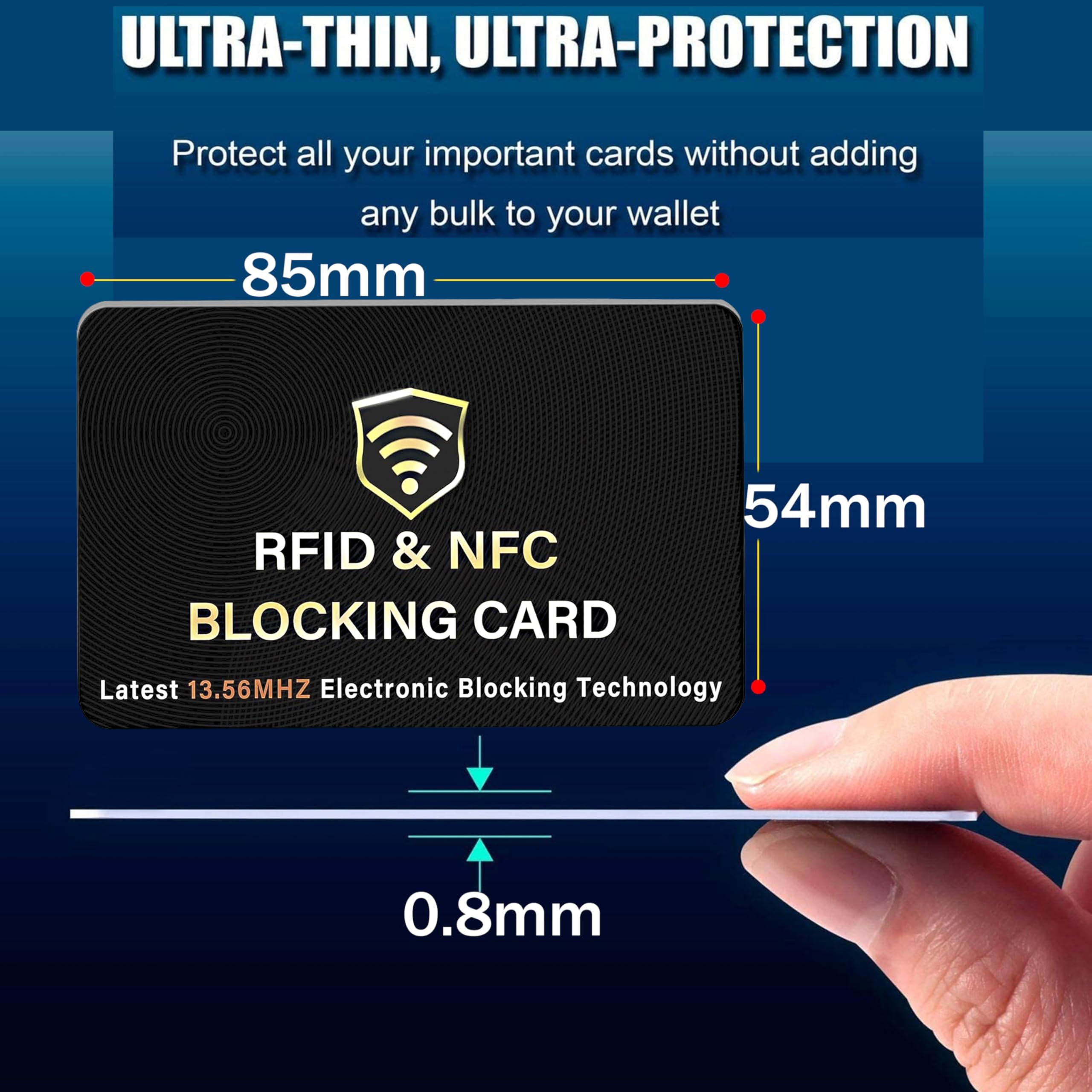 RFID Blocking Wallet Card – Contactless Card Protector for Credit Cards & Identity Theft Protection