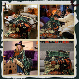 Halloween Ghost Skeleton Flannel Blanket – 50"x60" Soft Warm Throw for Couch, Bed & Travel