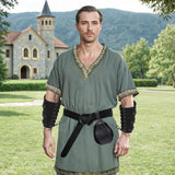 Medieval Viking Warrior Set – Green Tunic with Belt, Arm Guards & Pouch ⚔️🍃