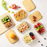 Eco-Friendly Glass Food Storage Containers with Bamboo Lids – BPA-Free Borosilicate Kitchen Storage Set