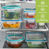 28-Piece Airtight Food Storage Containers Set with Write & Erase Lids – BPA-Free Stackable Meal Prep Containers