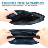 Travel Inspira RFID Anti-Theft Money Belt – Ultra-Slim Hidden Passport & Cash Wallet (Navy Blue)