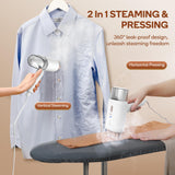 Dual Voltage Professional Handheld Garment Steamer 1200W Foldable Travel Wrinkle Remover with 360° Leak-Proof System