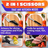 2-in-1 Kitchen Smart Cutter Scissors with Cutting Board – Vegetable & Food Prep Shears