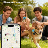 Apple Find My Compatible Bluetooth Tracker Tags 4 Pack with Loud Sound Alert, Water-Resistant Design & Replaceable Battery – Black