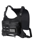 Banloga Waterproof Chest Bag with Expandable Accordion Design – Lightweight Running Vest Sling Pack for Outdoor Sports (Black)