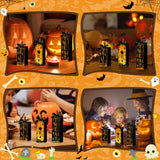 Trick or Treat Wooden Block Set – Halloween Table & Mantel Decor with Pumpkins, Ghosts & Bats