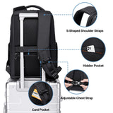 FENRUIEN Business Laptop Backpack – Water-Resistant Tech Backpack with USB-A & USB-C Charging Ports, TSA-Friendly Design (Fits 15.6”) – Black