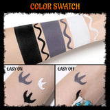 Skeleton Face & Body Paint Kit – Black, White & Gray Oil-Based Makeup for Halloween, Skull, Zombie & Cosplay Looks