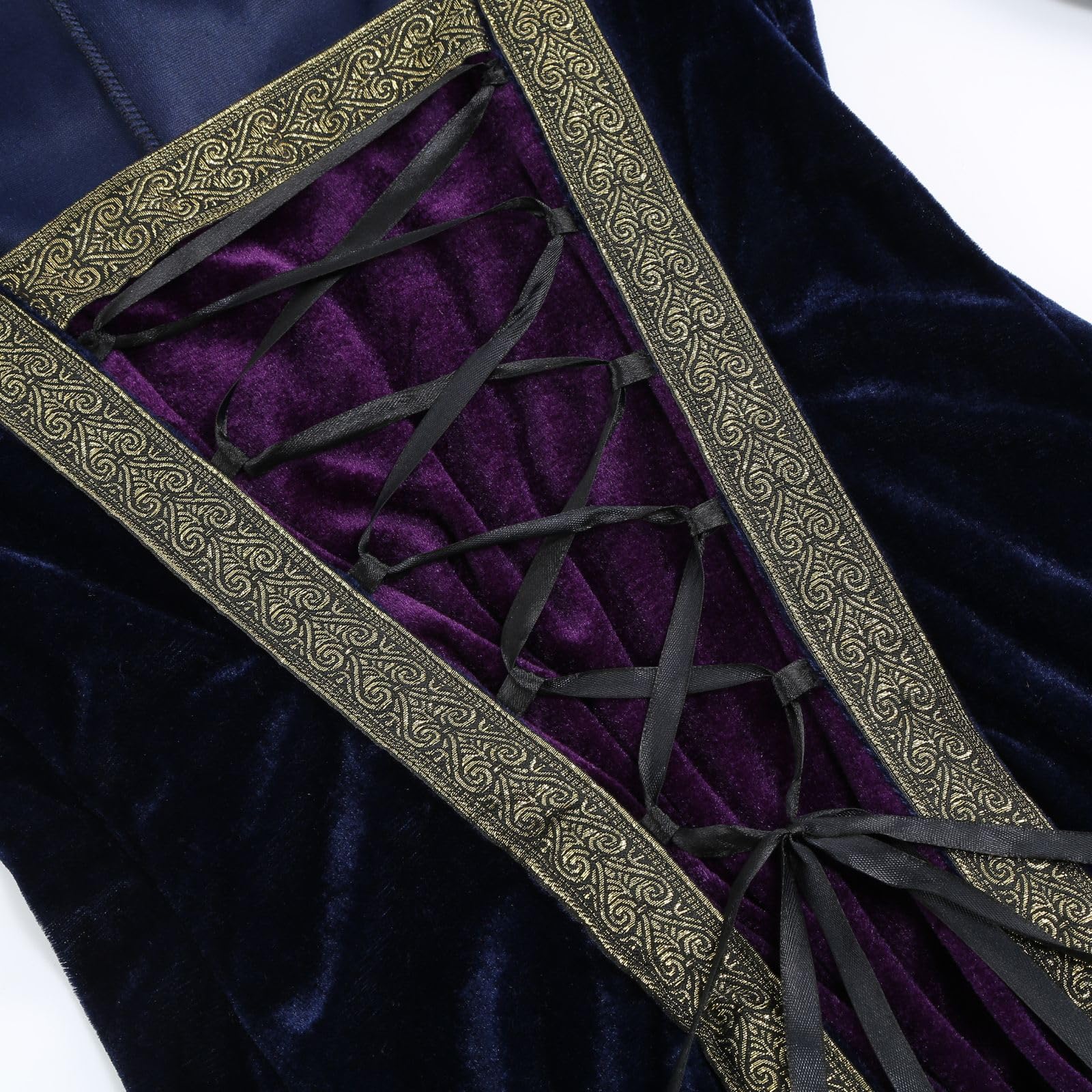 Purple Medieval Renaissance Dress – Long Sleeve Vintage Gown for Cosplay, Halloween & Festivals 💜👑