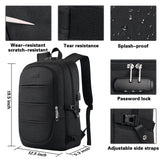 AMBOR Anti-Theft Travel Laptop Backpack – Water-Resistant Business Work Backpack with USB Charging Port, Fits up to 17.3” Laptops (Black)