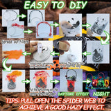 Halloween DIY Lantern Jar Craft Kit – 4 Mason Jars with Multicolor LED Lights & Spooky Silhouettes (Pumpkin, Witch, Cemetery, Ghost)