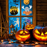 Halloween Window Clings Set – 50 Double-Sided Reusable Stickers for Indoor & Party Decorations (9 Large Sheets, Black Theme)