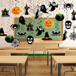 Halloween Hanging Swirl Decorations – 36 Pack Pre-Assembled Ceiling & Wall Party Décor with Bats, Ghosts, Skulls & Pumpkins (Black)