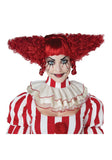 Dark Red Female Clown Wig – Curly Double Bouffant Halloween Wig Accessory (One Size)